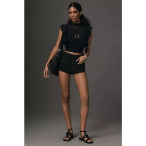 Women's Maeve Black Ruffle Blouse L